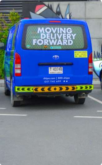 Blue delivery van for last mile deliveries by Shipa Delivery