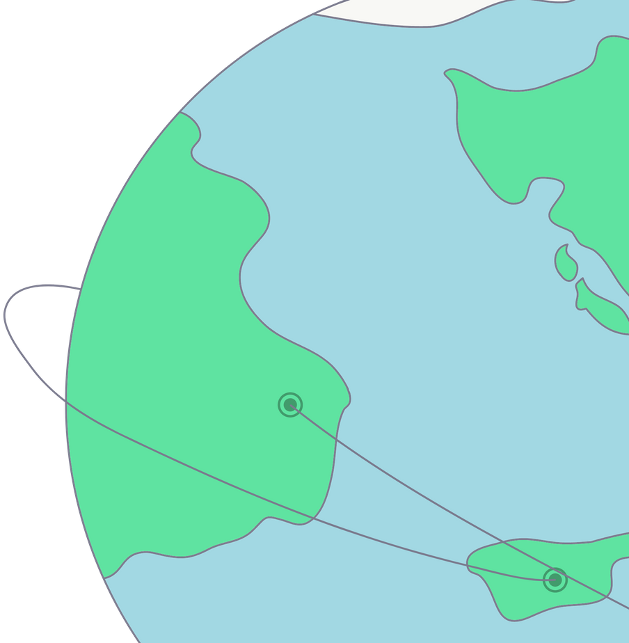 A colored globe 